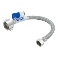 1/2" FIP x 7/8" Brass Ballcock Nut Braided Stainless Steel Toilet Connector - 9"