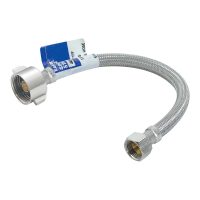 1/2" Flare x 7/8" Brass Ballcock Nut Braided Stainless Steel Toilet Connectot - 12"